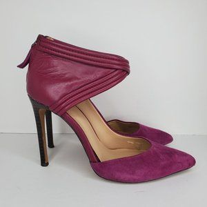 Joe's Leather Mulberry Magenta 4" Stiletto Heels Women's 7.5